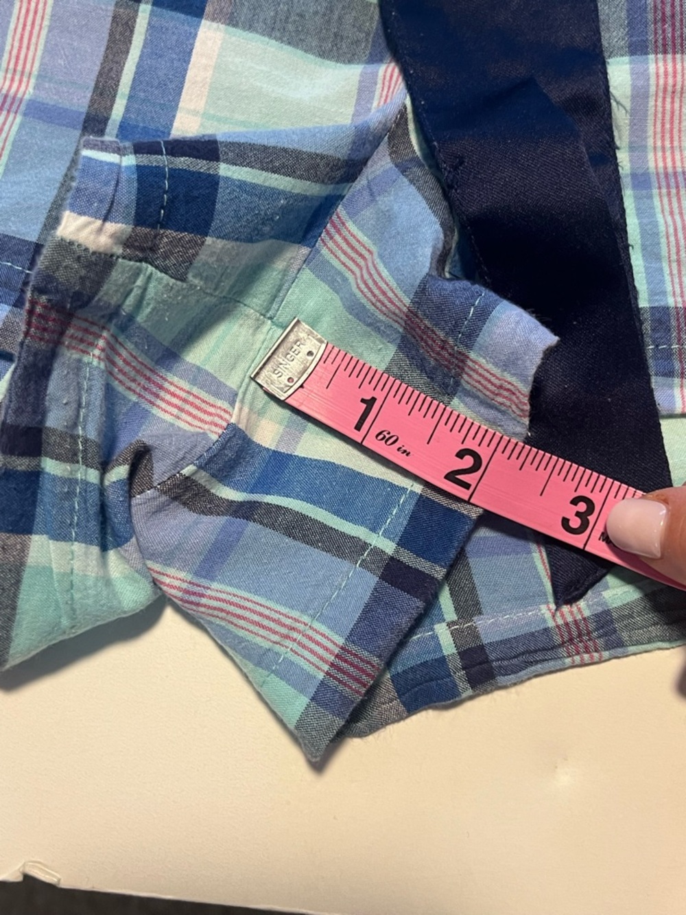 Old Navy Blue Plaid Pajama Shorts - Picture 6 of 7